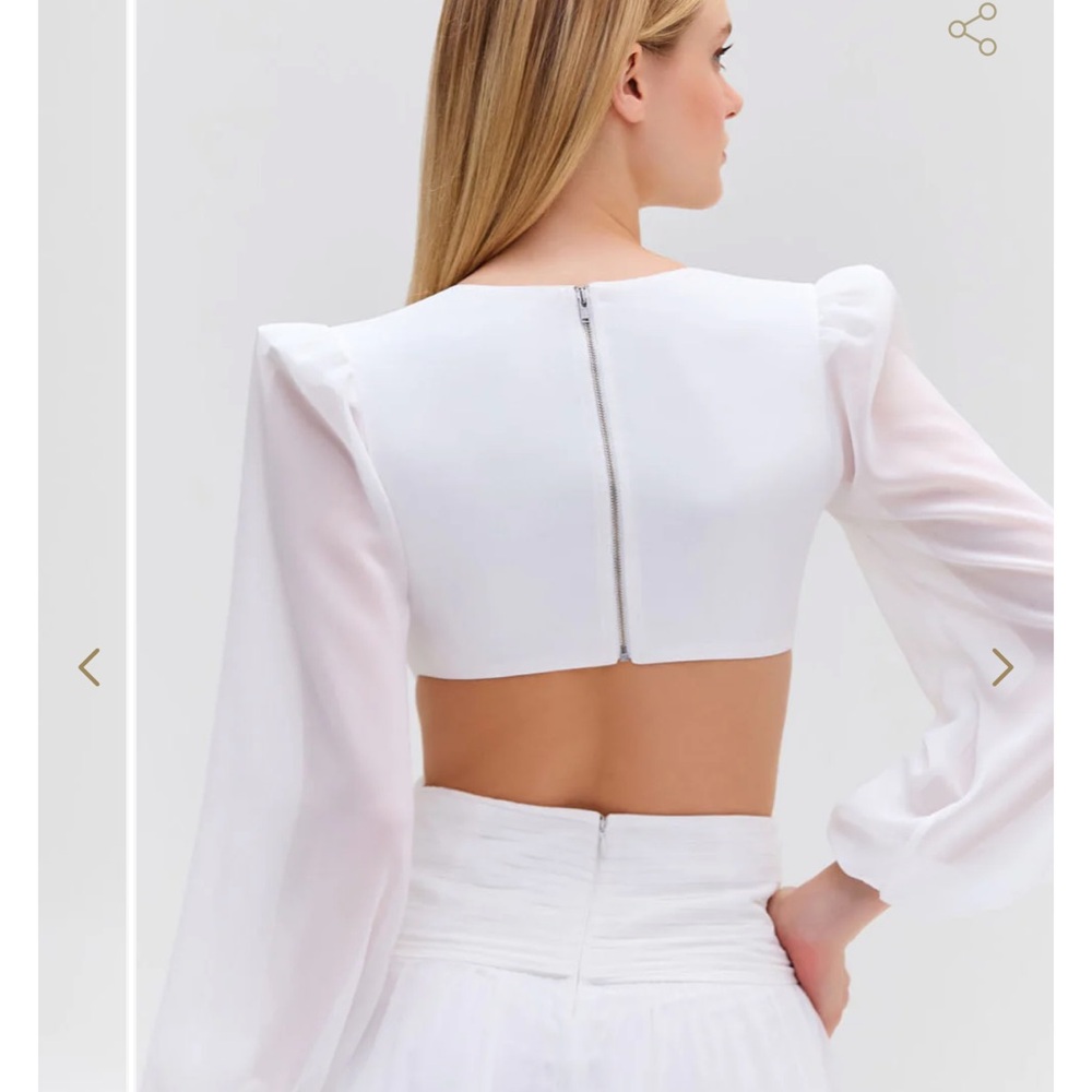 PatBO White Cutout Ruffle Mini Dress - Picture 3 of 5